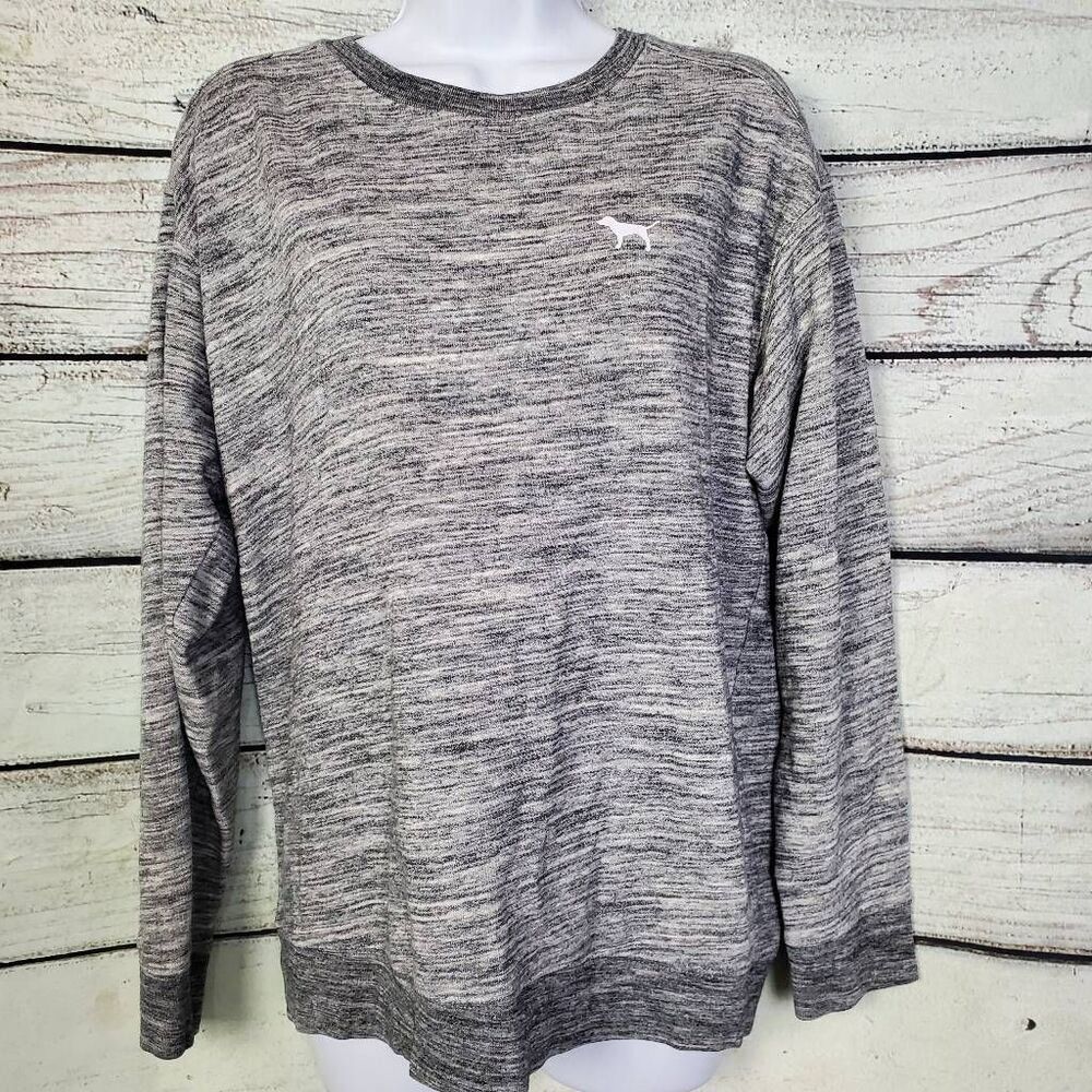 Victoria’s Secret PINK Women’s Gray Marled Crewneck Pullover Sweater S